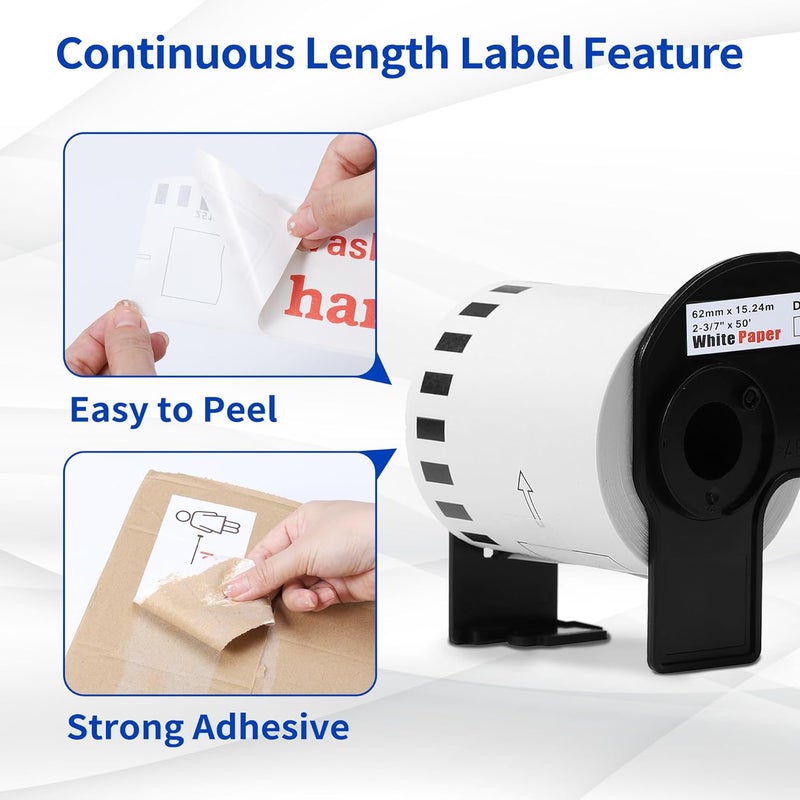 Wonfoucs 3 Rolls DK-2251 Continuous Length Label 2.4in x 50ft, Compatible for Brother DK 2251 Continuous Length Black/Red Label on White Paper Tape, Replacement for QL-820NWB QL 810W QL800 - Image 4